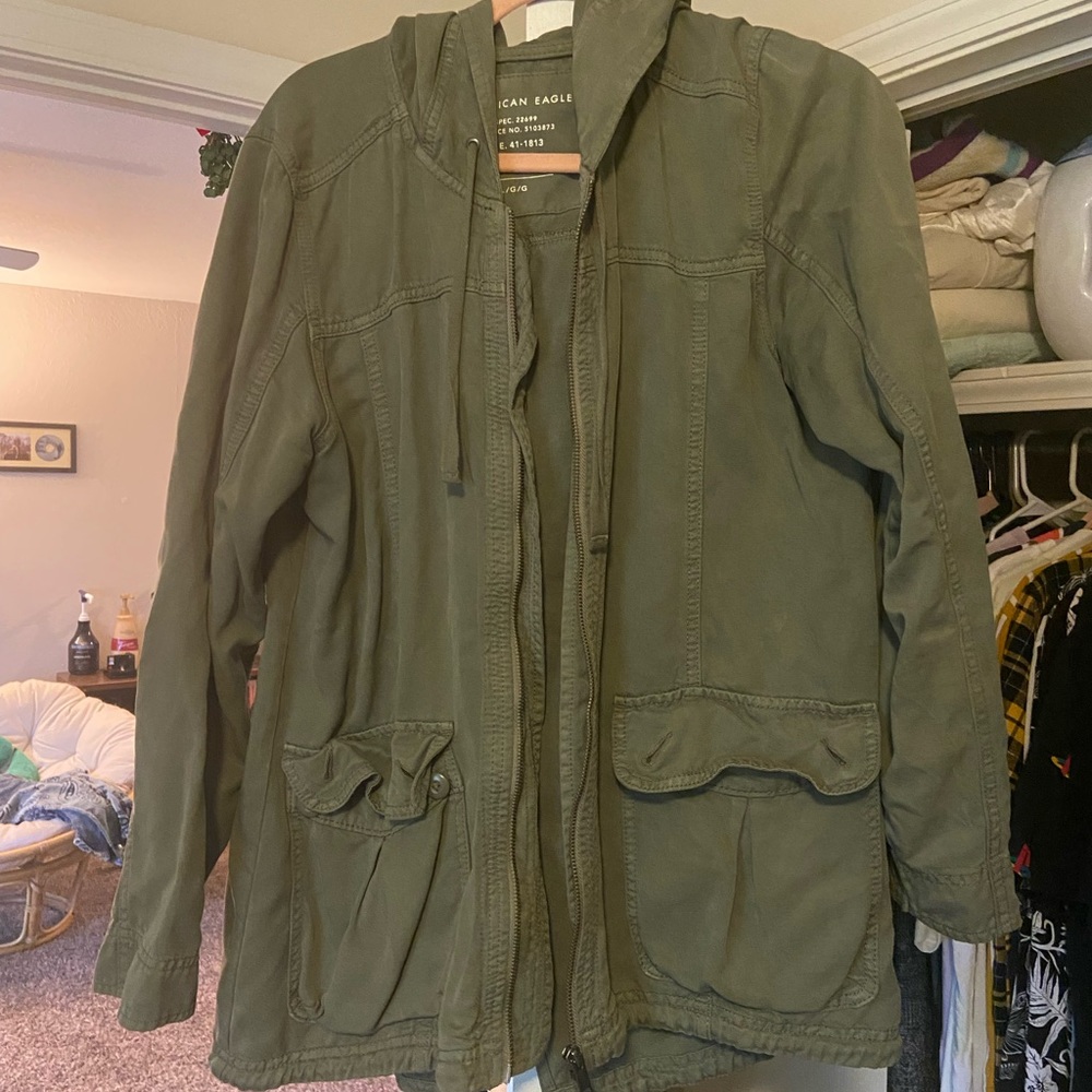 Hooded Military-style Jacket